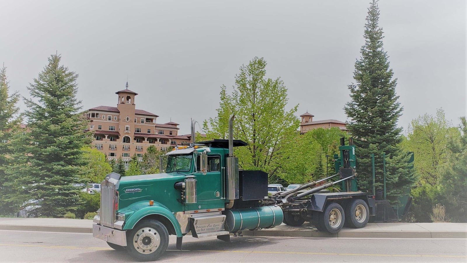 Equipment being used to perform tree spading services